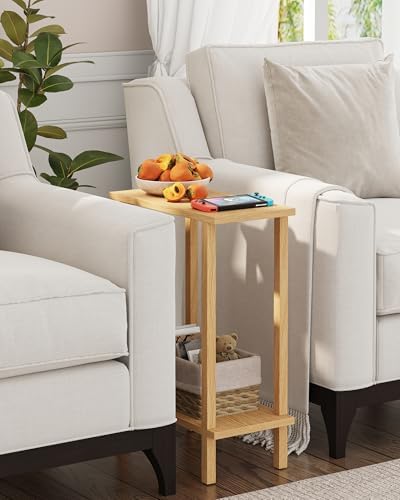 TUTOTAK Narrow Side Table, 2-Tier Small End Table for Couch - Image 3