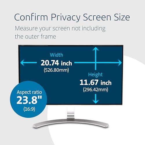Kensington MagPro 23.8 Inch Magnetic Computer Privacy Screen for Desktop, Removable 16:9 Computer Privacy Filter, Anti-Glare Blue Ray Reduction, Compatible with Slim Bezel Monitors, K55421WW - Image 2