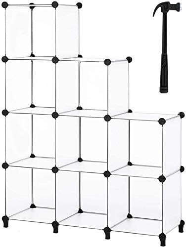 HOMIDEC Closet Organizers and Storage, 9 Cube Storage Organizer, Portable Closet Organizer Storage Cubes Shelves for Clothes, Bedroom, Wardrobe, Kids Room, Bathroom, Transparent - Image 6