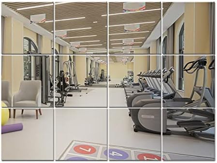 Murrey Home Wall Mirror for Home Gym Mirror, Full Length Mirrors Wall Mounted, Frameless Full Body Mirror Tiles for Wall, Door, Garage, 12" x12PCS - Image 4