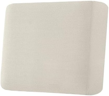 H.VERSAILTEX Super Stretch Individual Seat Cushion Covers Sofa Covers Couch Cushion Covers Slipcover Sets Thick Jacquard Textured Twill Fabric (1 Piece Chair Cushion Cover, Natural) by HVERSAILTEX