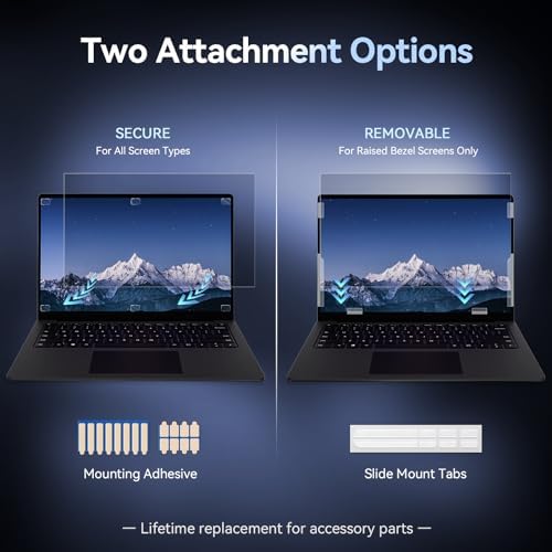 13.3 Inch Laptop Privacy Screen Compatible with Lenovo Hp Dell Acer Asus Thinkpad Envy Xps, 16:10 Aspect Removable Anti Glare Blue Light Filter Protector,13 in Computer Monitor Privacy Shield - Image 5