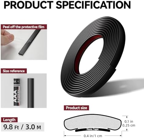 9.8 Ft Peel and Stick Wall Molding Trim, Flexible PVC Trim - Image 3