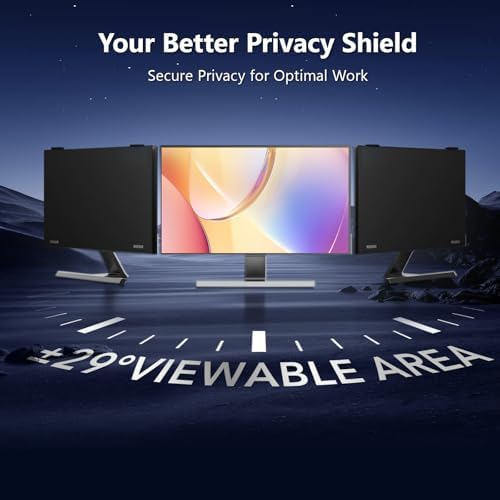 Magnetic Privacy Screen Filter 24 Inch for Frameless Monitor Computer Thin Bezel 16:9 Widescreen, Hanging Removable Anti Glare Blue Light Privacy Shield Protector Eye Protection - Image 6