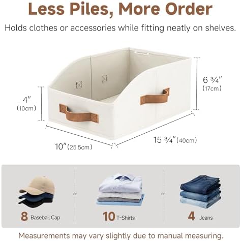 StorageWorks Closet Storage Bins Trapezoid, Ivory White, Medium, 3-Pack - Image 6