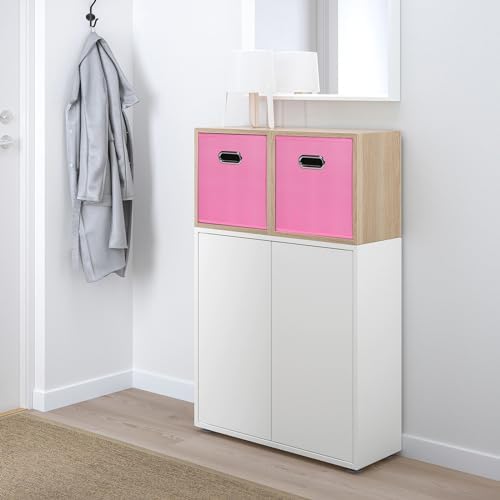 Black Foldable Storage Cubes Bins, Fabric Storage Box Cubes Organizer Baskets with Dual Handles for Home Organizer,Set of 6,(Pink) - Image 4
