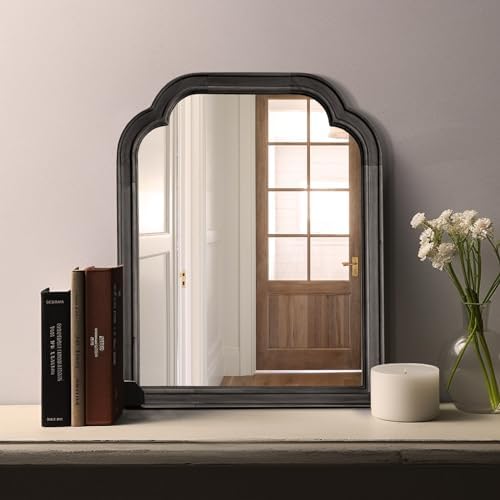 WallBeyond Wood Bathroom Mirrors for Wall Mounted, 16" x 20" Rustic Wood Frame Wall Mirrors Decorative for Living Room or Bedroom Vanity Mirror (Black) - Image 2
