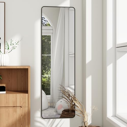 48"x 14" Full Length Door Mirror, Over the Door Mirror, Black - Image 3