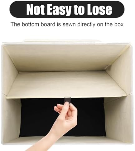 Bagnizer Large 42 Quarts Fabric Storage Bins with Lids [2-Pack] Linen Collapsible Foldable Baskets, Closet Organizer Containers boxes with Handles for Home Office (16.7 x 12 x 12, Black & White) - Image 3