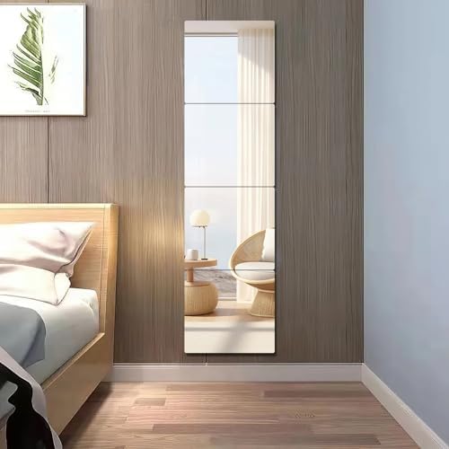 Wall Mirrors 12 x 12 Inch 4 Pack, Acrylic Mirror Tiles, Frameless Shatterproof Mirrors for Wall, Full Length Body Mirror for Bedroom, Home Gym, Door - Image 4