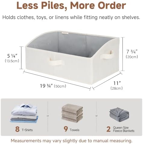 StorageWorks Closet Storage Bins Trapezoid, Mixing of Beige, Large, 3-Pack - Image 6
