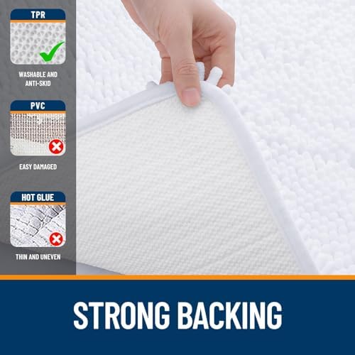OLANLY Toilet Rugs U-Shaped 24x24, Soft Absorbent Chenille Contour Rugs - Image 6