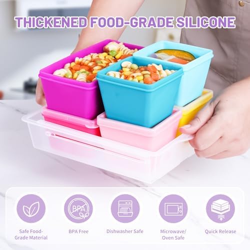 Gemice Silicone Freezer Molds with Lids, 6-Pack 1-Cup & 2-Cup - Image 6