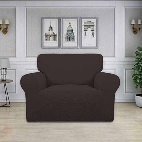 Easy-Going Stretch Oversized Chair Slipcover with Arm Washable Chocolate - Image 2