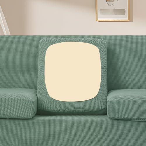 U-NICE HOME 3 Pieces Stretch Loveseat Couch Cover, Olive Green - Image 3
