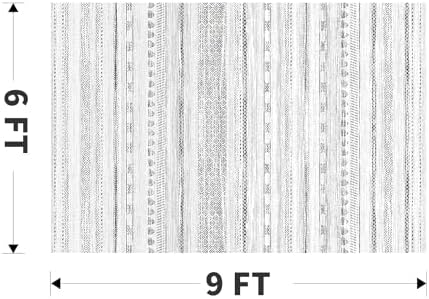 6x9 Area Rugs for Living Room Machine Washable Rug Distressed Indoor Carpet Neutral Moroccan Boho Rug Ultra Soft Area Rug for Bedroom Dining Room Playroom Office, Black - Image 2