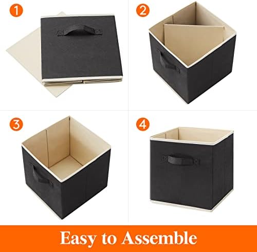 Lifewit Storage Cubes, 11 Inch Organizer Bins, 18L Black, 8 Packs - Image 2