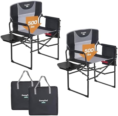 SUNNYFEEL Oversized Directors Camping Chair for Adults with Side Table by SunnyFeelCamping