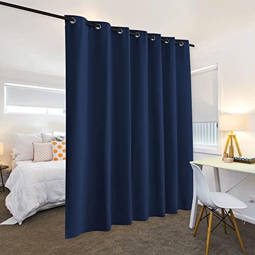 RYB HOME Blackout Curtains Soundproof Energy Saving Insulating Privacy Room Divider Curtains for Patio Sliding Glass Door Living Room Garage Home Theatre Large Window, W 150 x L 90 inches, Navy - Image 3