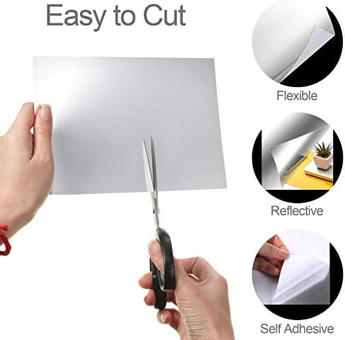 Zonon Flexible Mirror Sheets Self Adhesive Non Glass Mirror Tiles Stickers for Home Wall Decor(20 Pieces,6 x 9 Inches) - Image 4
