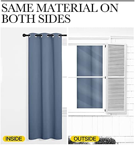 NICETOWN Privacy Room Divider Curtain Screen Partitions, Closet Door Curtain Vertical Blind for Sling Door, Blackout Window Privacy Blinds for Patio (Stone Blue, 1 Panel, 11ft Tall x 8.3ft Wide) - Image 5