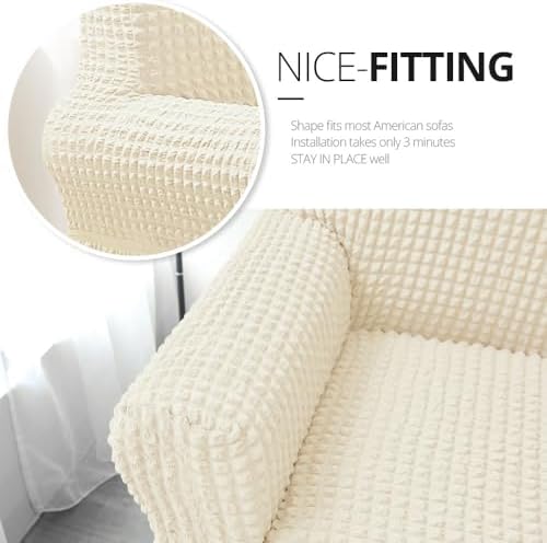 NICEEC Arm Chair Covers Armchair Covers Universal Slipcovers with Skirt - Image 3