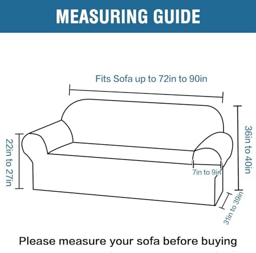 H.VERSAILTEX Stretch Velvet Sofa Covers for 3 Cushion Couch Covers Furniture Protector Soft with Non Slip Elastic Bottom, Crafted from Thick Comfy Rich Velour (Sofa 72"-90", Burnt Brick) - Image 2