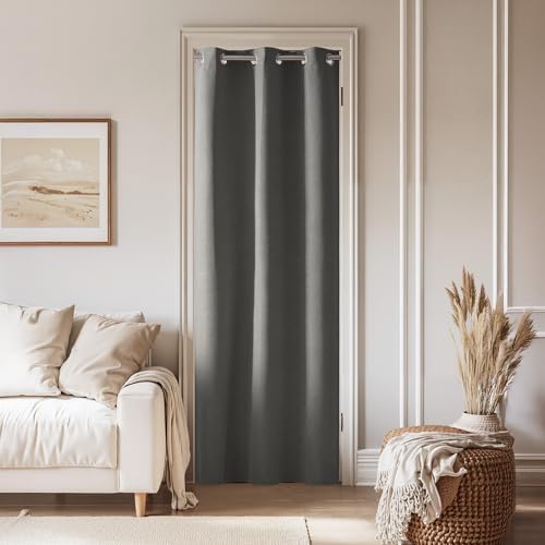 NICETOWN 100% Blackout Door Curtains for Doorway Privacy, Graphite by NICETOWN