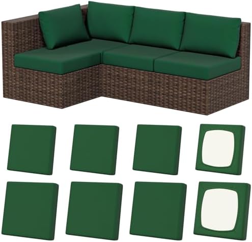 8Pcs Outdoor Cushion Covers, Stretch Patio Furniture Couch Chair Slipcovers by VORSHAPE