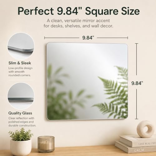 Homease Frameless Square Mirror Tiles Set of 12, 9.84 x 9.84 Inch Glass Mirror Tray Candle Plate, Wall Mounted Mirrors for Wedding Centerpieces, Table Decor, Party Supplies and DIY Craft Projects - Image 4