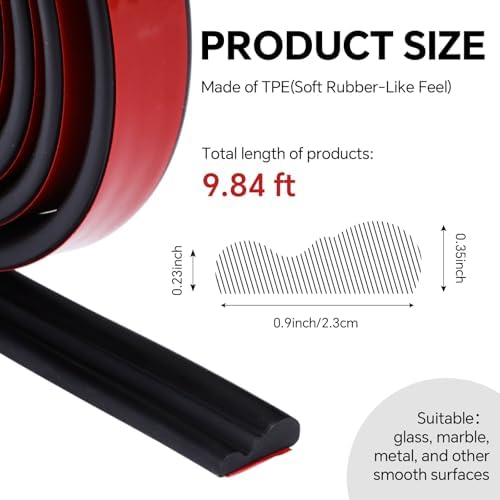 118 Inch x 0.9 in Peel and Stick Wall Molding Trim Black Chair Rail Panel Flexible Self Adhesive 3D Crown Moulding Trim for DIY Home Wall Decor Mirror Protection Door Cabinet Frame (Modern) - Image 2