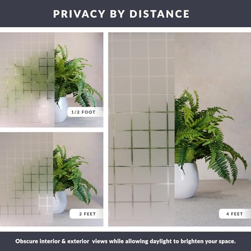 Frosted Squares Light Effects Window Privacy Film by Artscape - Decorative Frosted Glass Design, Static Cling, Allows Natural Light in, Reduces Glare, Renter Friendly - 23.62 x 72 Inch - Image 4