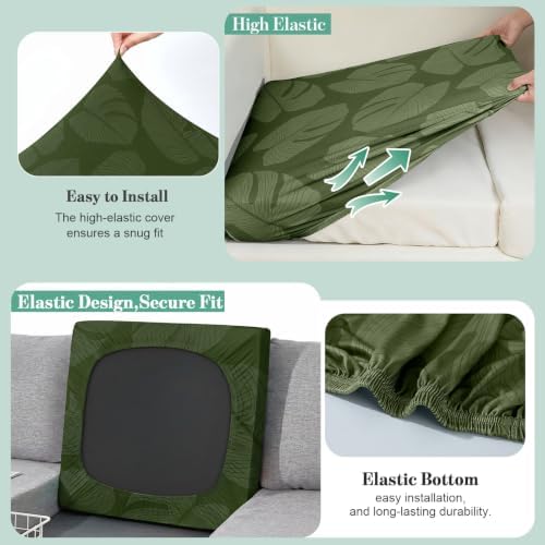8Pcs Patio Cushion Covers Stretch Outdoor Furniture Protector Slipcovers - Image 5