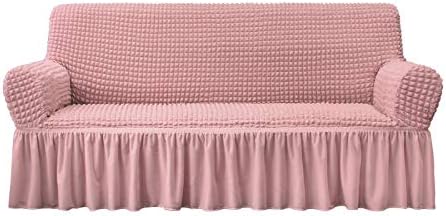 NICEEC Sofa Covers Pink Couch Cover Stretch Sofa Slipcovers with Skirt by NICEEC
