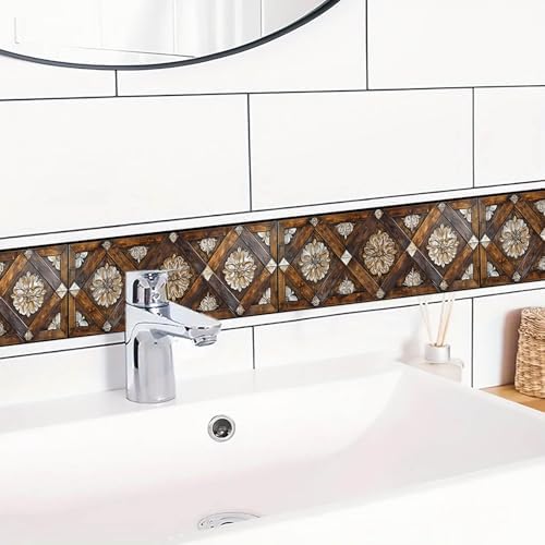 IVN Wallpaper Border Peel and Stick Wall Vintage Wood Carving 4x196 Inch | Wall Trim Self Adhesive Borders for Walls Mirror Border Frame Accent Strip for Bedroom Kitchen LivingRoom Decor - Image 5