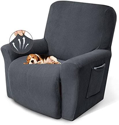 KEKUOU Recliner Chair Covers, 1-Piece Lazy Boy Recliner Covers, Charcoal by KEKUOU