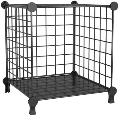 Cube Storage Organizer Metal Wire Shelf for Closet Office Black by ATTDETJLbyATTDETJLHOME