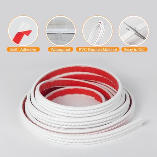 0.8" x 49.2FT White Peel and Stick Crown Molding 3-Pack - Bulk Self-Adhesive Wall Trim for Whole Room Wall Paneling & Ceiling Decor - Image 3
