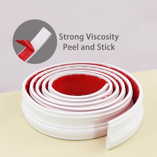 Coengwui Peel and Stick Wall Molding, Chair Rail Wainscoting Panel, Finish Trim for Home Decoration (Paintable White, 19.6ft x 1.6in) - Image 7