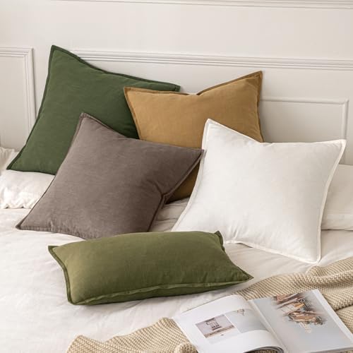 MIULEE Decorative Linen Pillow Covers 18x18 Inch Malt Ball - Image 5
