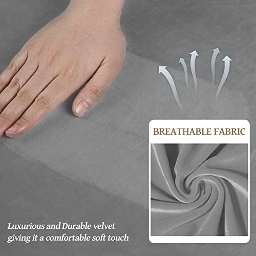 WEERRW 4-Piece Couch Cover for Sofa Velvet Sofa Cover Washable, Silver Grey - Image 4