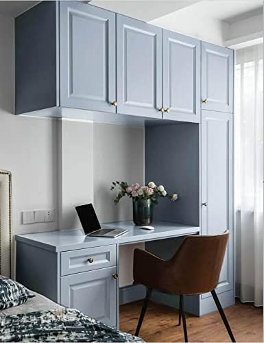 Dimoon 236''x17.7'' Blue Peel and Stick Wallpaper Contact Paper Modern Self Adhesive Wall Paper Removable Renter Friendly Textured Solid Color Shelf Cabinet Vinyl Roll (236''x17.7'',Light Grey Blue) - Image 6