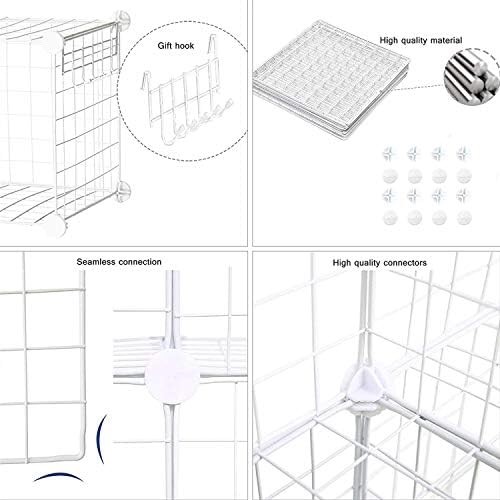 C&AHOME Wire Cube Storage, 12-Cube Storage Organizer Metal, C Grids, White - Image 6