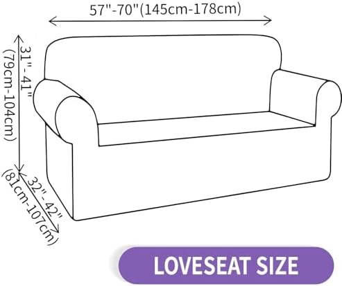 ZNSAYOTX Super Stretch Couch Cover Love Seat Sofa Covers for Living Room Dogs Pet Friendly Furniture Protector Spandex Loveseat Slipcovers with Anti Slip Foam Sticks (Wine Red, Loveseat) - Image 6