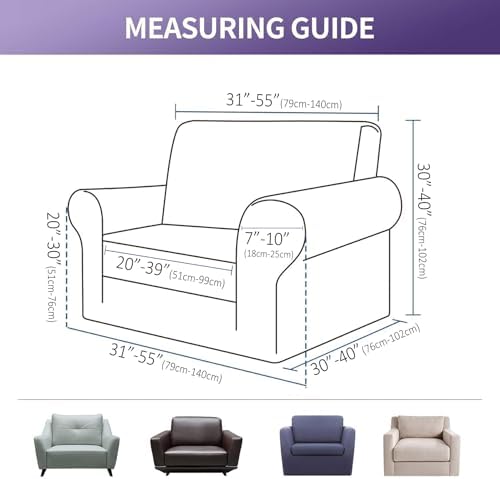 Joccun Stretch Chair Couch Cover,1-Piece Sofa Slipcover Spandex Jacquard Fabric Sofa Covers with Elastic Bottom,Washable Furniture Protector for Dogs,Cats,Kids(Armchair,Ruby) - Image 2