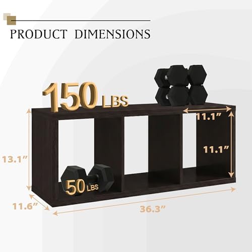 WannabeMyself【2026 Wooden Thick Frame】 3 Cube Storage Organizer with Anti-Tipping Kits, Reversible Open Back Book Shelf,Bookcase for Living Room,Bedroom,Entrance Hall,Office,11.6×36.3×13.1,Chocolate - Image 2