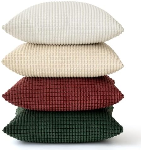 MIULEE Throw Pillow Covers 18x18 Inch Set of 4 Christmas Red and Green - Image 6