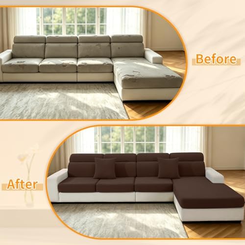 XINEAGE 4 Piece Stretch Couch Cushion Covers Individual Sofa Slipcovers - Image 7