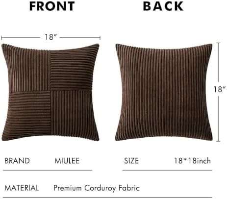 MIULEE Dark Brown Decorative Throw Pillow Covers for Couch 18x18 Inch - Image 7