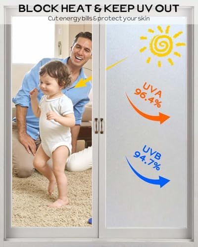 Frosted Glass Window Privacy Film with Tools, Pure, 29.6" x 118.1" - Image 4